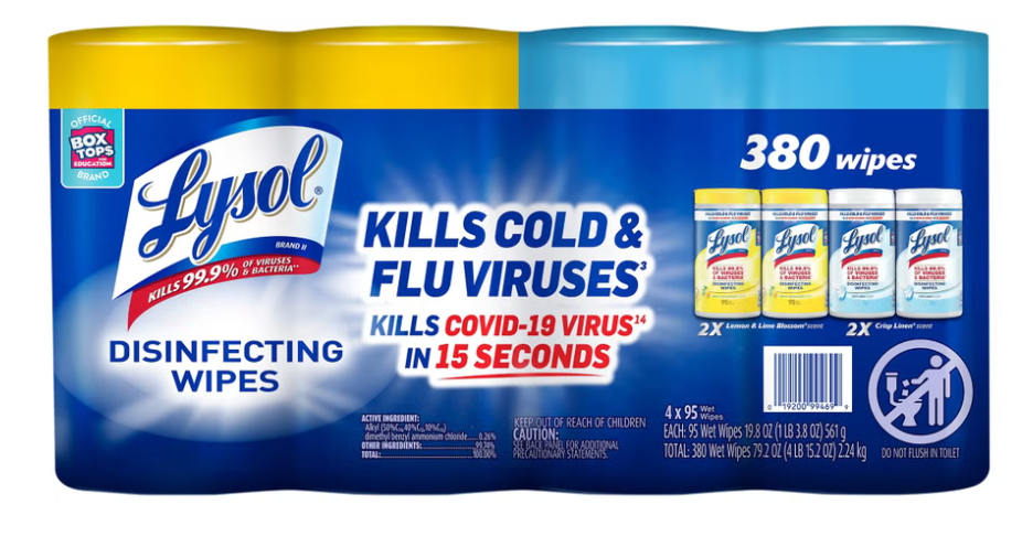 Lysol Disinfecting Wipes Variety Pack, 95 Count, 4-Pack