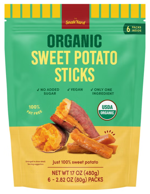 The SnakYard Organic Sweet Potato Sticks, 2.82 oz, 6-count