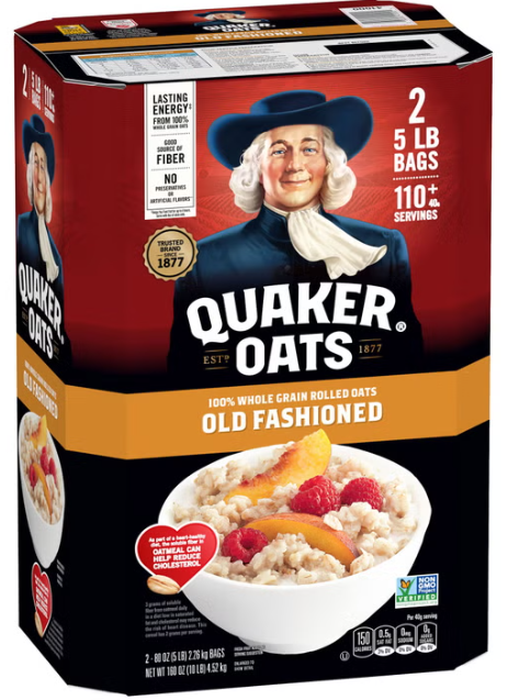 Quaker Oats Old Fashioned Rolled Oats, 10 lbs (2 x 5 lb bags)