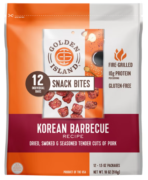 Golden Island Pork Snack Bites, Korean Barbecue, 1.5 oz, 12-count