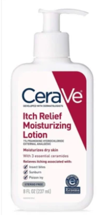 CeraVe Itch Relief Moisturizing Lotion with Pump, Unscented, 8 oz., Bottle of 1
