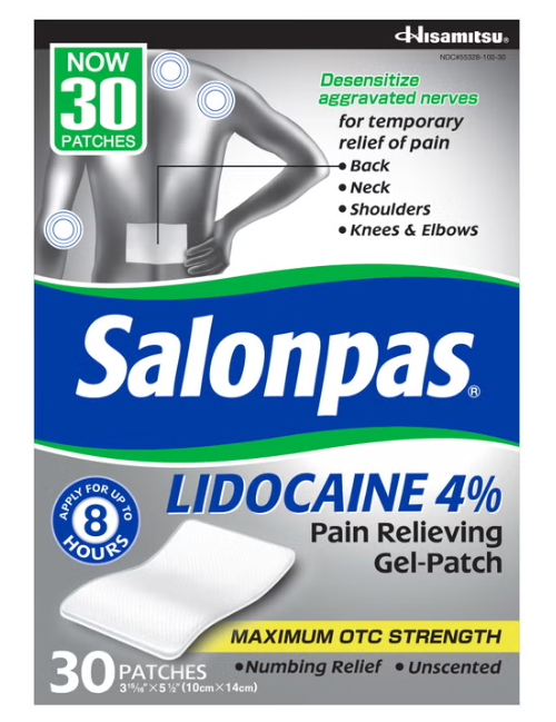 Salonpas Lidocaine 4% Pain Relieving Gel-Patch