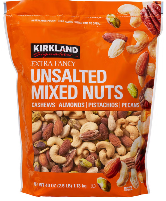 Kirkland Signature Extra Fancy Mixed Nuts, Unsalted, 2.5 lbs