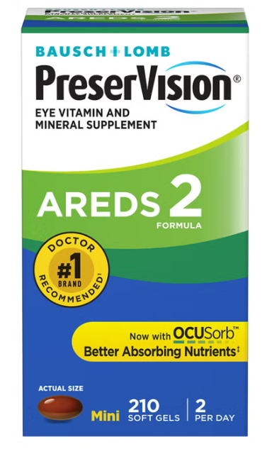 PreserVision AREDS 2 Formula Eye Vitamin & Mineral Supplement – 210 Soft Gels