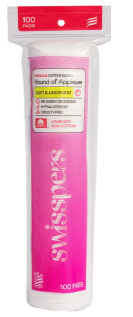 Swisspers Premium Hypoallergenic Cotton Rounds – 100 Count