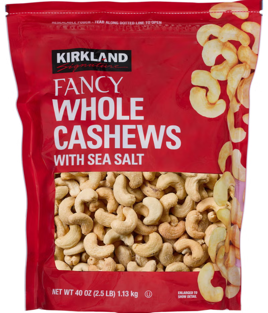 Kirkland Signature Fancy Whole Cashews, 2.5 lbs