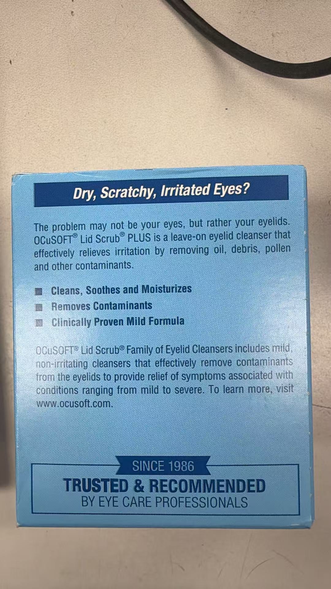 OCuSOFT Lid Scrub Plus 眼睑清洁湿巾 30片 | 中重度眼睑问题专用 | Eyelid Cleanser Plus 30ct