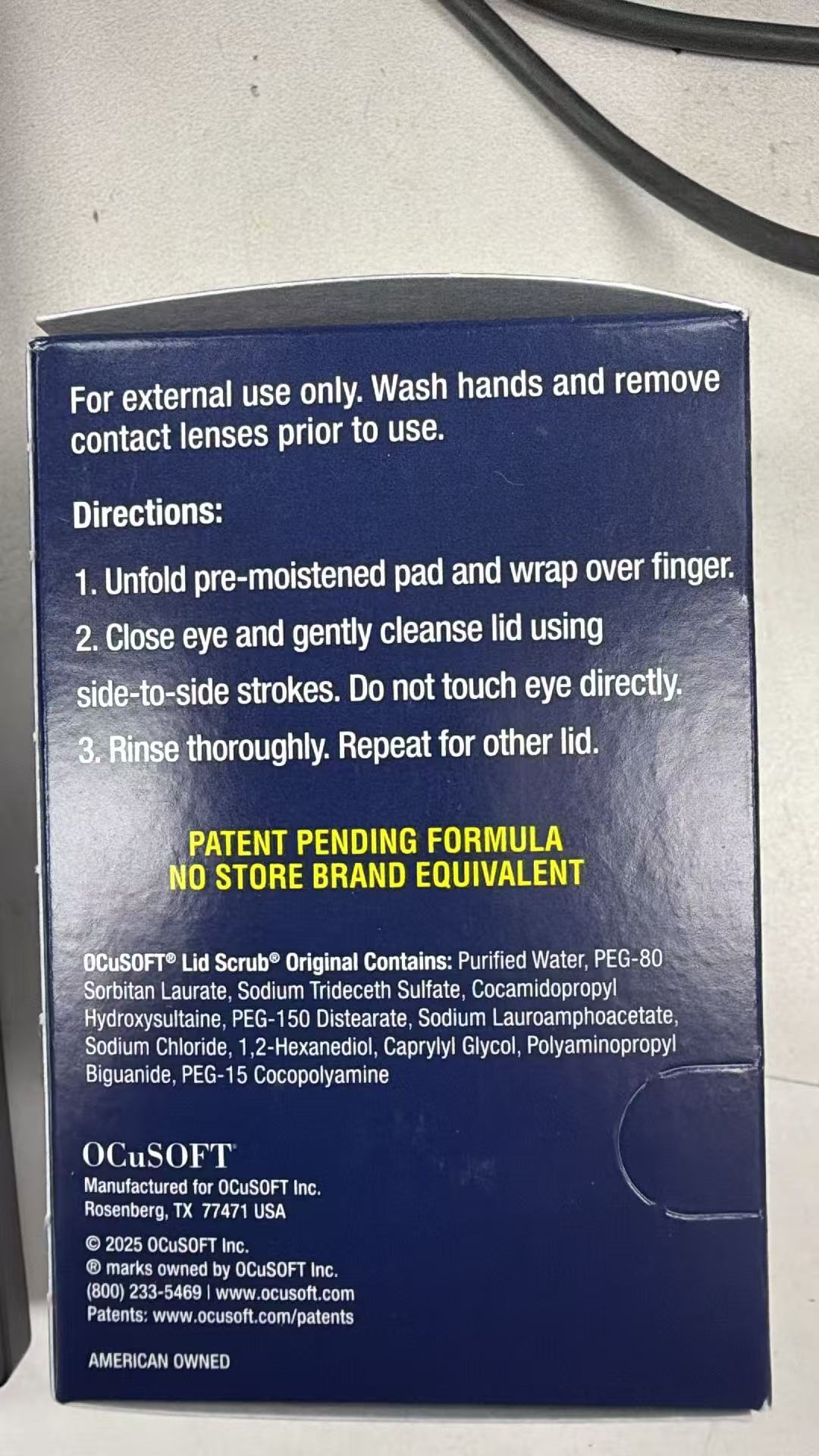 OCuSOFT Lid Scrub Original 眼睁清洁湿巾 30片 | 轻中度眼睑问题专用 | Eyelid Cleanser 30ct