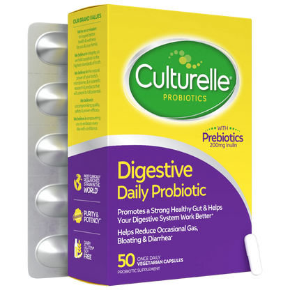 Culturelle Digestive Daily Probiotic 50粒素食胶囊，品牌官方包装图