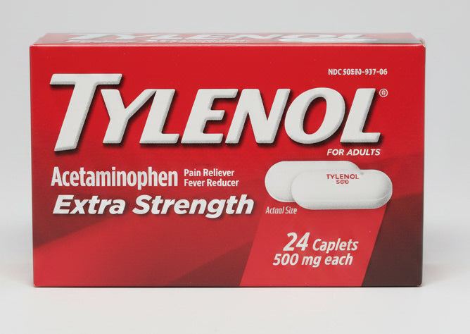原研|泰诺TYLENOL 特强对乙酰氨基酚止痛退烧片 24粒 | 止痛退烧 500mg | Extra Strength Acetaminophen 24ct
