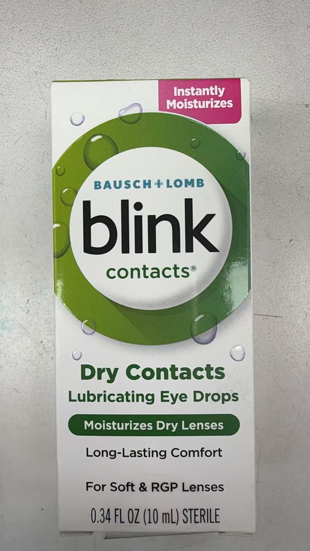 Bausch+Lomb blink contacts 隐形眼镜润眼液 10mL | 即时保湿长效舒适 | Lubricating Eye Drops 0.34oz