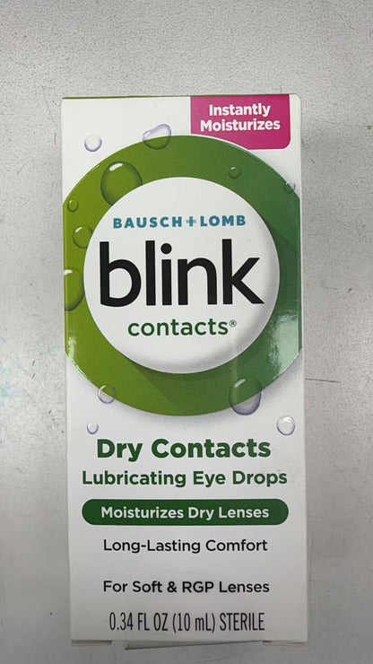 Bausch+Lomb blink contacts 隐形眼镜润眼液 10mL | 即时保湿长效舒适 | Lubricating Eye Drops 0.34oz