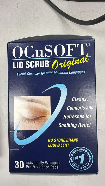 OCuSOFT Lid Scrub Original 眼睁清洁湿巾 30片 | 轻中度眼睑问题专用 | Eyelid Cleanser 30ct