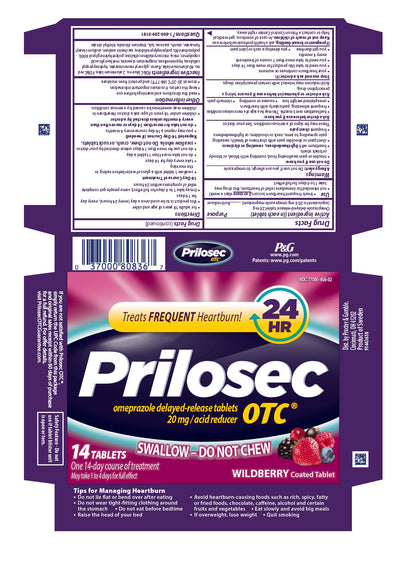 DailyMed 官方包装图：Prilosec OTC，20 mg，14 片