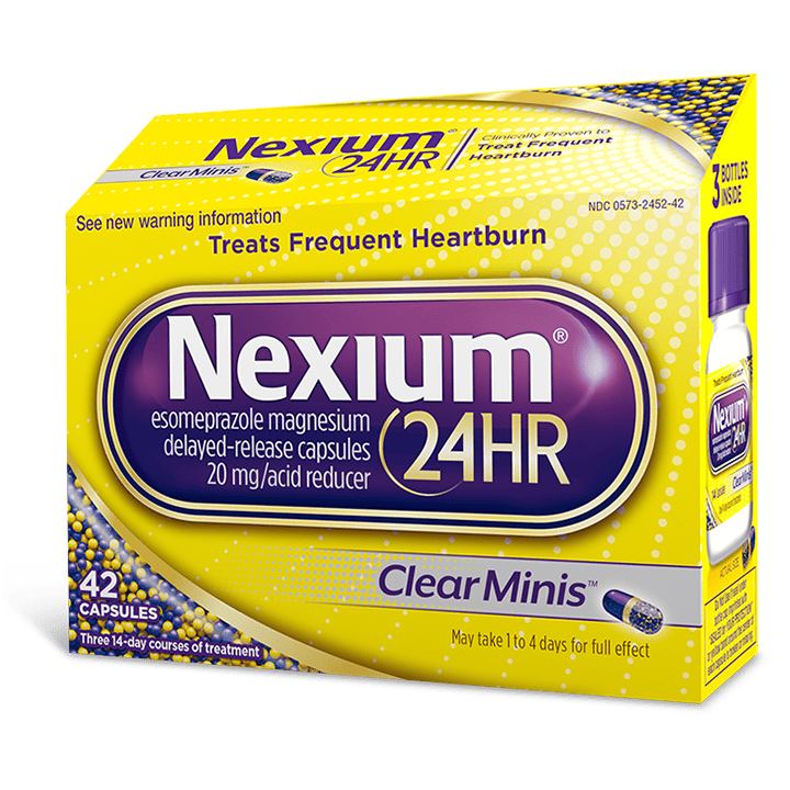 Nexium 24HR Clear Minis Esomeprazole 20 mg, 42 Capsules